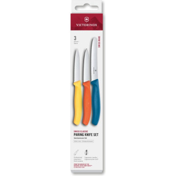 Набор ножей для очистки овощей VICTORINOX SWISS CLASSIC 3 ножа желт/оранж/син 6.7116.32C1
